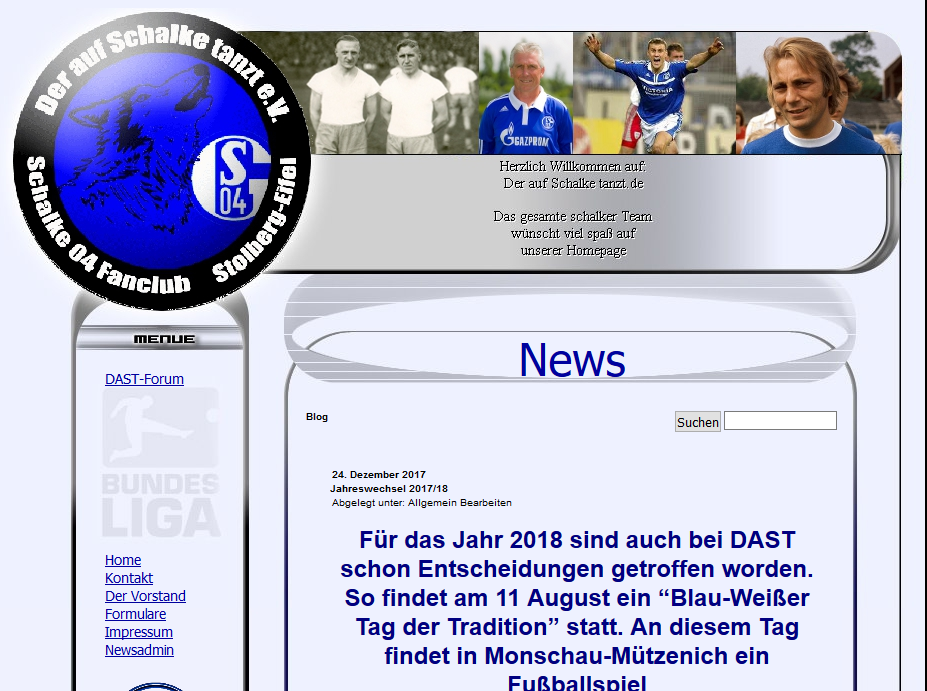 Die alte DAST-Homepage bis Juli 2018